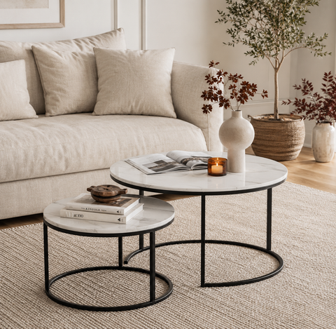 Armoire Coffee Table Set | White