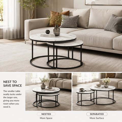 Armoire Coffee Table Set | White