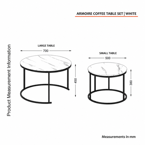 Armoire Coffee Table Set | White