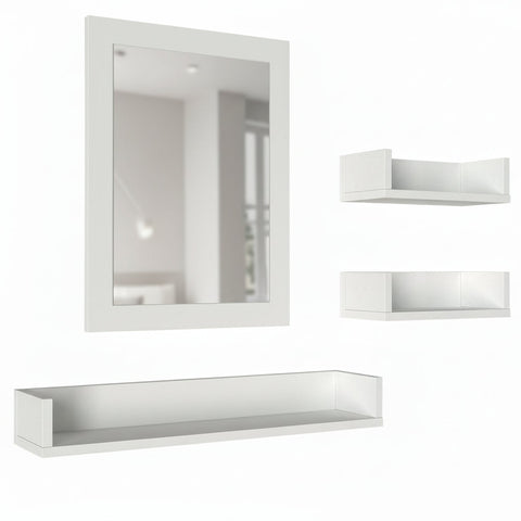 Armoire Simon Bathroom Upper with Mirror With Shelves | White