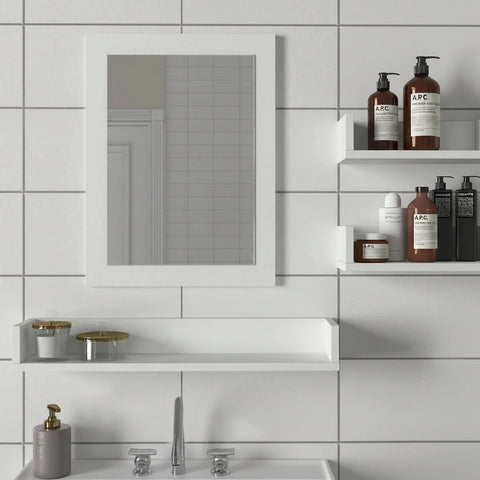 Armoire Simon Bathroom Upper with Mirror With Shelves | White