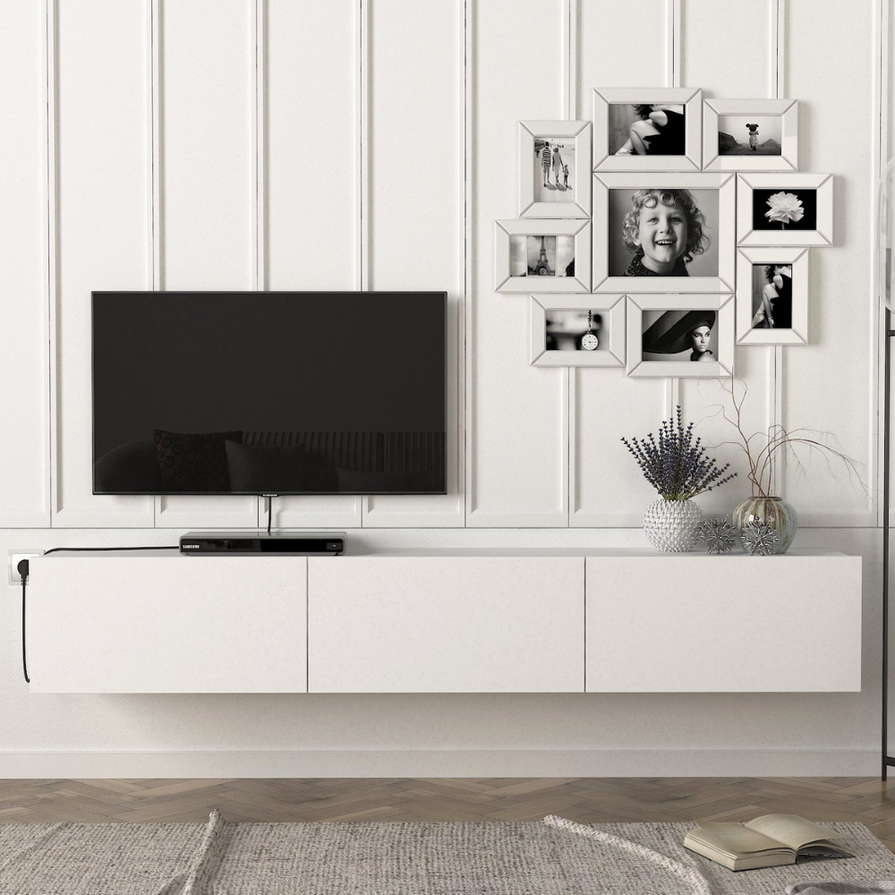 Armoire Damla Floating TV Stand - White– Armoire Decor