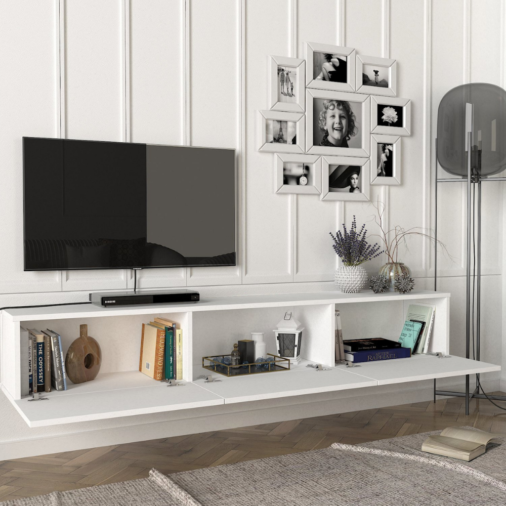 Armoire Damla Floating TV Stand White Armoire Decor