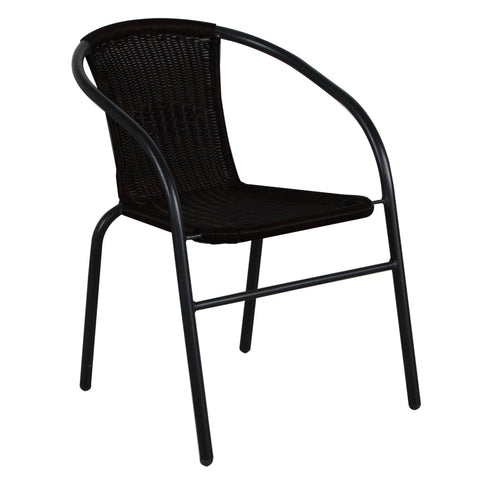 Bistro 3 Piece Patio Furniture - Black Injected